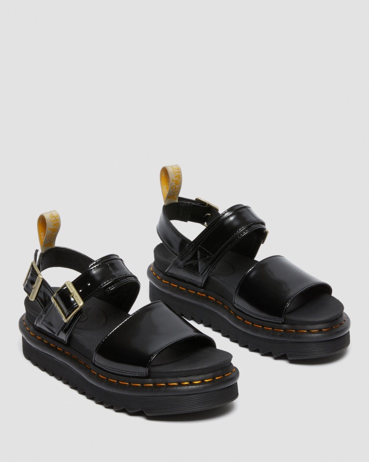 Dr.martens Romania Sandale Negre Oxford Vegane Voss Strap