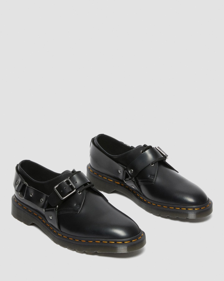 Pantofi Cu Cataramă Din Piele Netedă Lustruită Henree Dr.martens Romania Negru Lustruit Neted