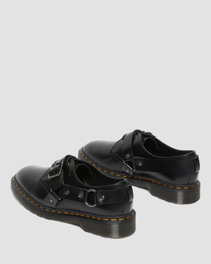 Pantofi Cu Cataramă Din Piele Netedă Lustruită Henree Dr.martens Romania Negru Lustruit Neted