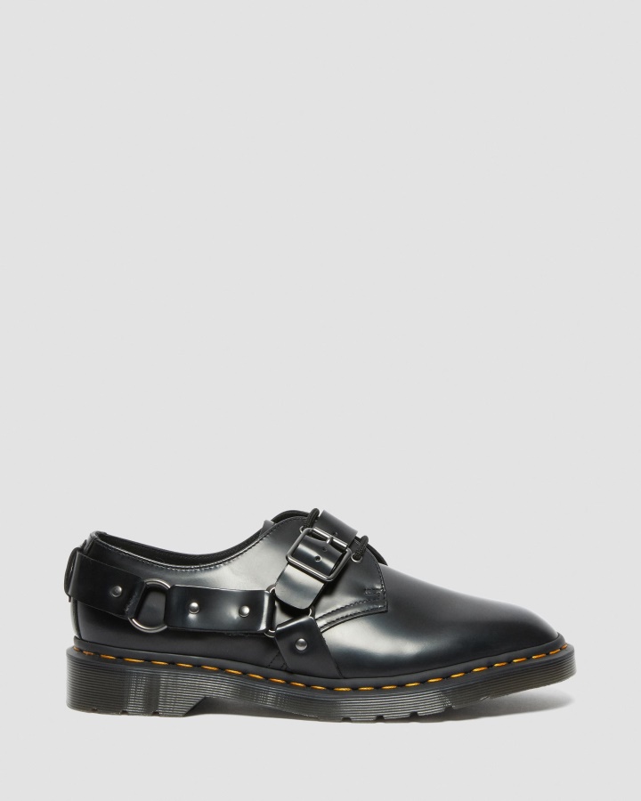 Pantofi Cu Cataramă Din Piele Netedă Lustruită Henree Dr.martens Romania Negru Lustruit Neted
