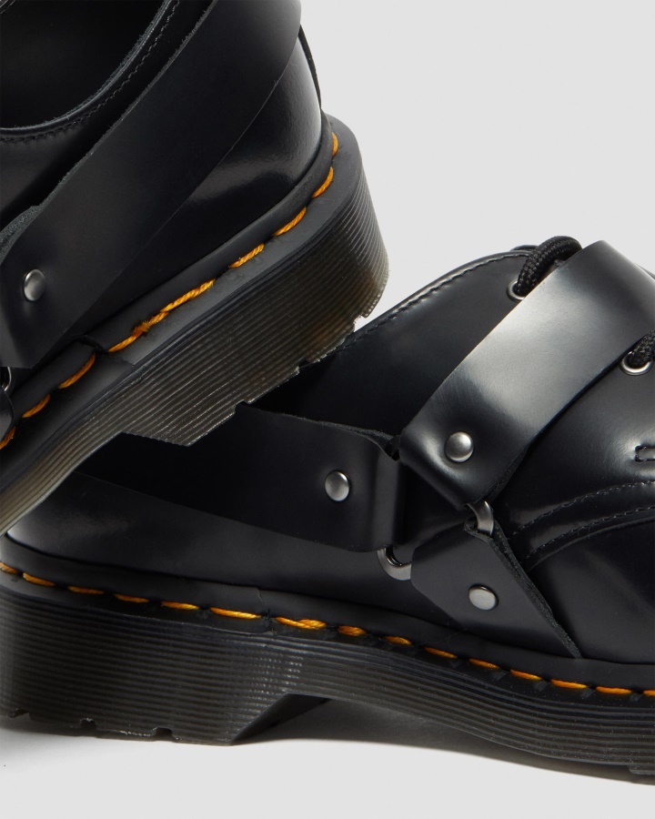 Pantofi Cu Cataramă Din Piele Netedă Lustruită Henree Dr.martens Romania Negru Lustruit Neted