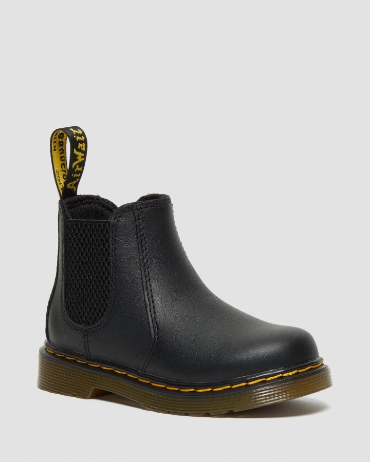 Negru Softy T Dr.martens Romania Sugari/copil 2976 Softy T Cizme Chelsea Din Piele