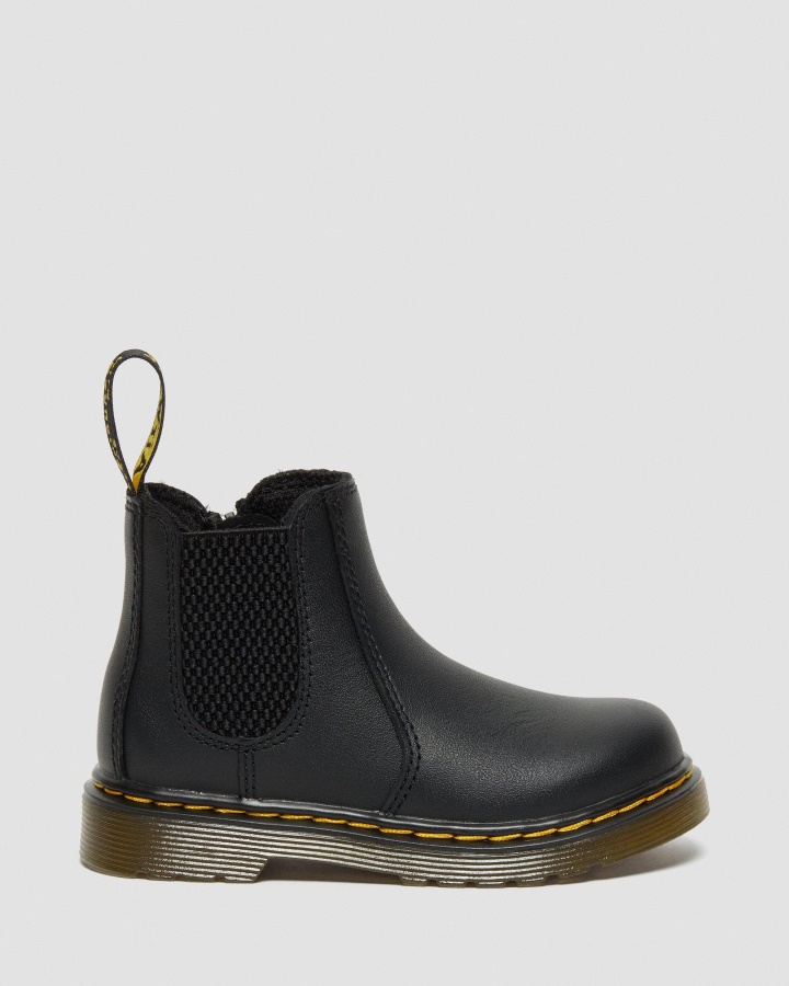 Negru Softy T Dr.martens Romania Sugari/copil 2976 Softy T Cizme Chelsea Din Piele