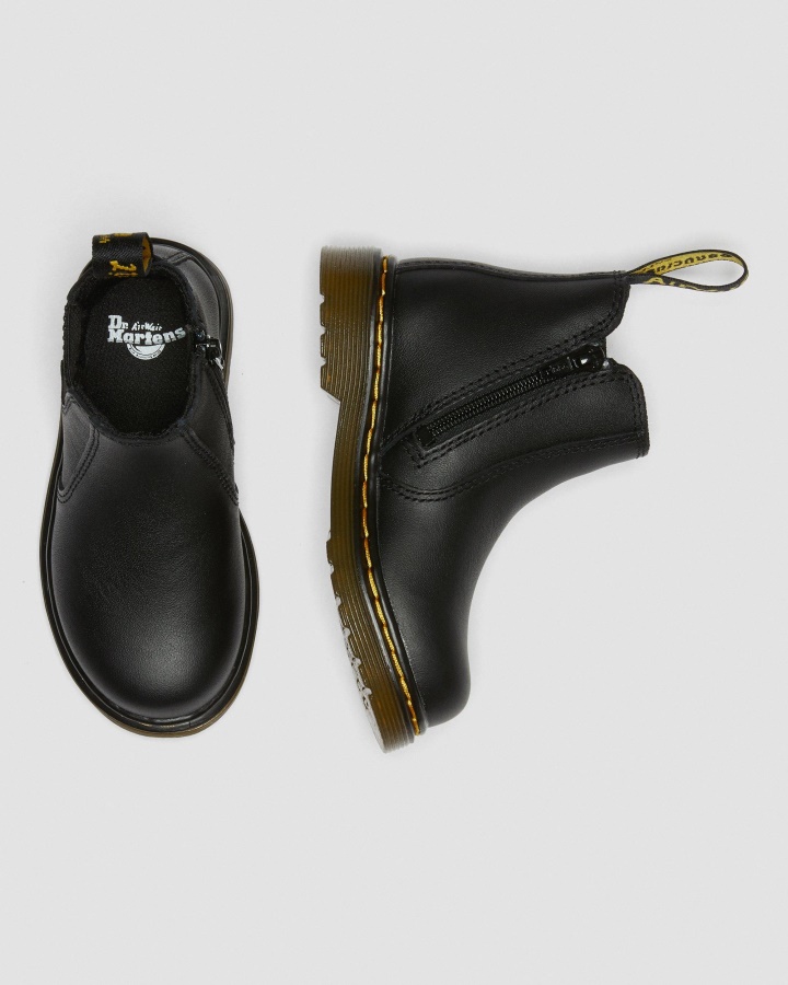 Negru Softy T Dr.martens Romania Sugari/copil 2976 Softy T Cizme Chelsea Din Piele
