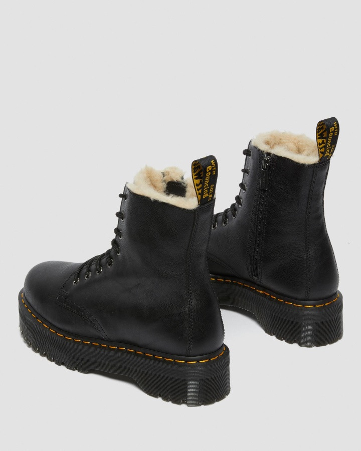 Negru Pisa Dr.martens Romania Jadon Piele Platforma Captusita Blanita Artificiala
