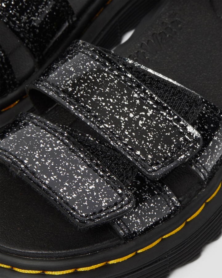 Sandale Cu Sclipici Cosmice Negre Dr.martens Romania Junior Klaire