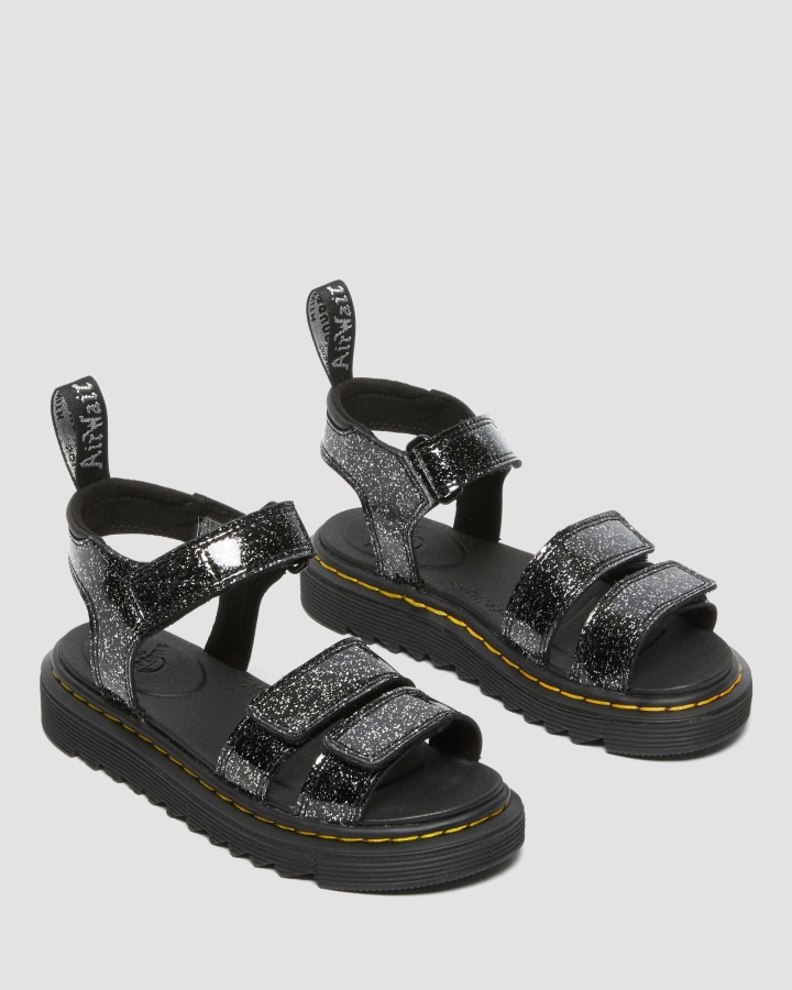 Sandale Cu Sclipici Cosmice Negre Dr.martens Romania Junior Klaire