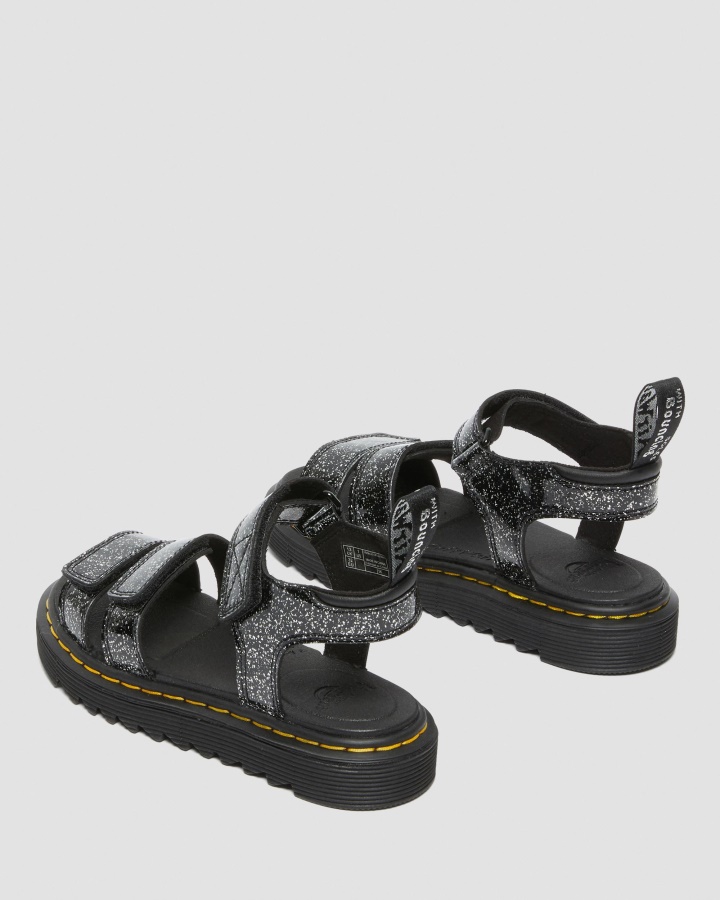 Sandale Cu Sclipici Cosmice Negre Dr.martens Romania Junior Klaire