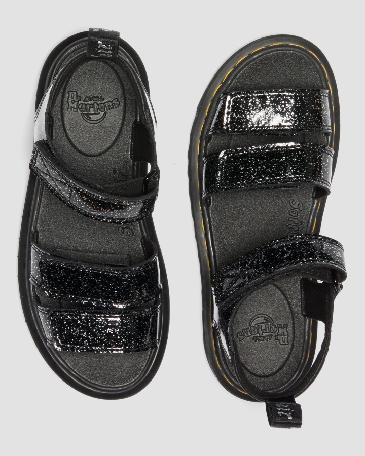 Sandale Cu Sclipici Cosmice Negre Dr.martens Romania Junior Klaire