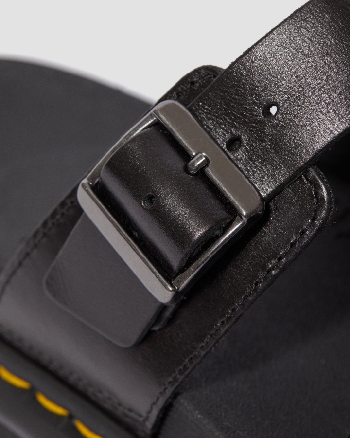 Myles Brando Sandale Slide Cu Catarama Din Piele Dr.martens Romania Brando Negru