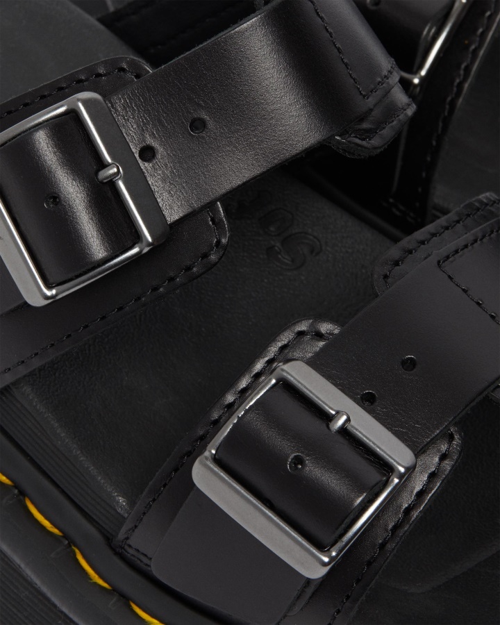 Myles Brando Sandale Slide Cu Catarama Din Piele Dr.martens Romania Brando Negru