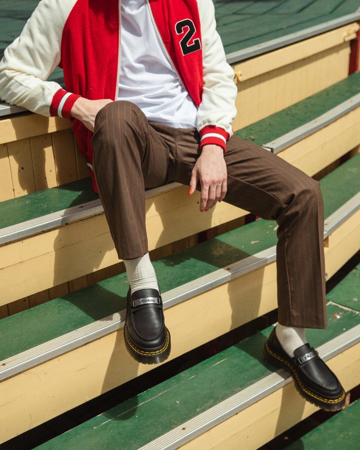 Mocasini Din Piele Penton Bex Cusaturi Duble Dr.martens Romania Negru