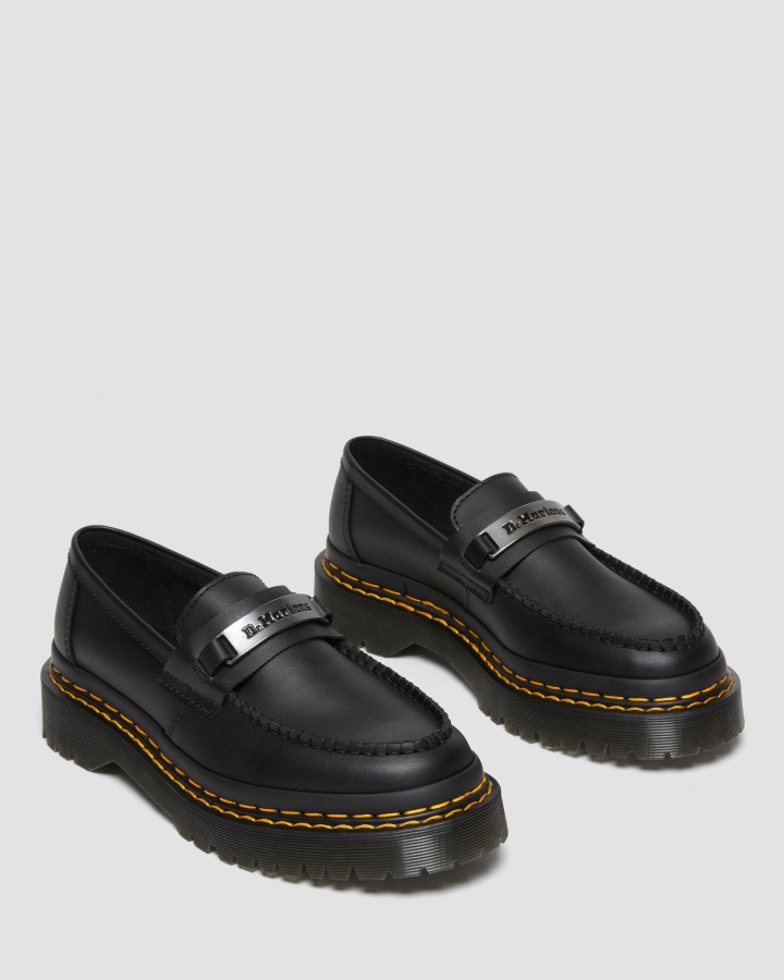 Mocasini Din Piele Penton Bex Cusaturi Duble Dr.martens Romania Negru