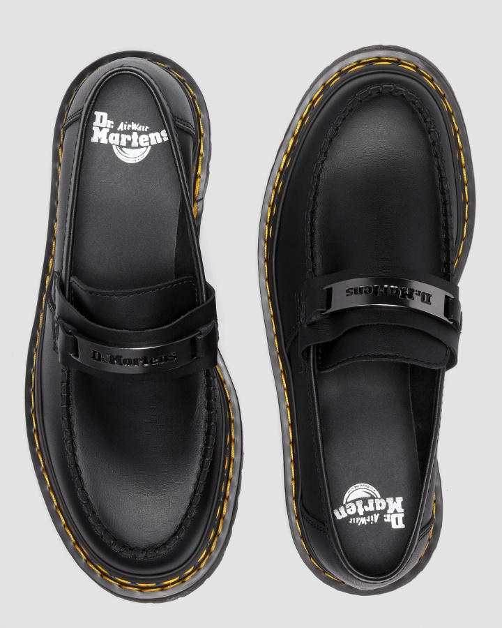 Mocasini Din Piele Penton Bex Cusaturi Duble Dr.martens Romania Negru