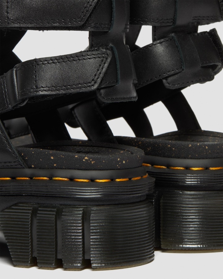 Ricki Nappa Lux Sandale Gladiator Cu Platforma Din Piele Dr.martens Romania Negru Nappa Lux