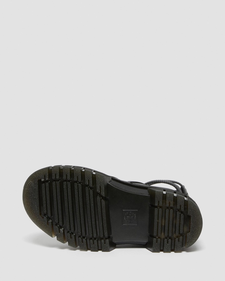 Ricki Nappa Lux Sandale Gladiator Cu Platforma Din Piele Dr.martens Romania Negru Nappa Lux