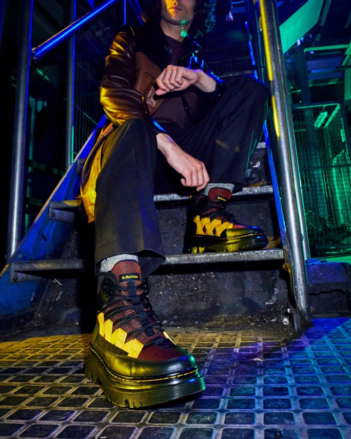 Dr.martens Romania Black+tan Ajax+extra Tough 50 Boury Contrast Nailon & Piele Cizme Casual