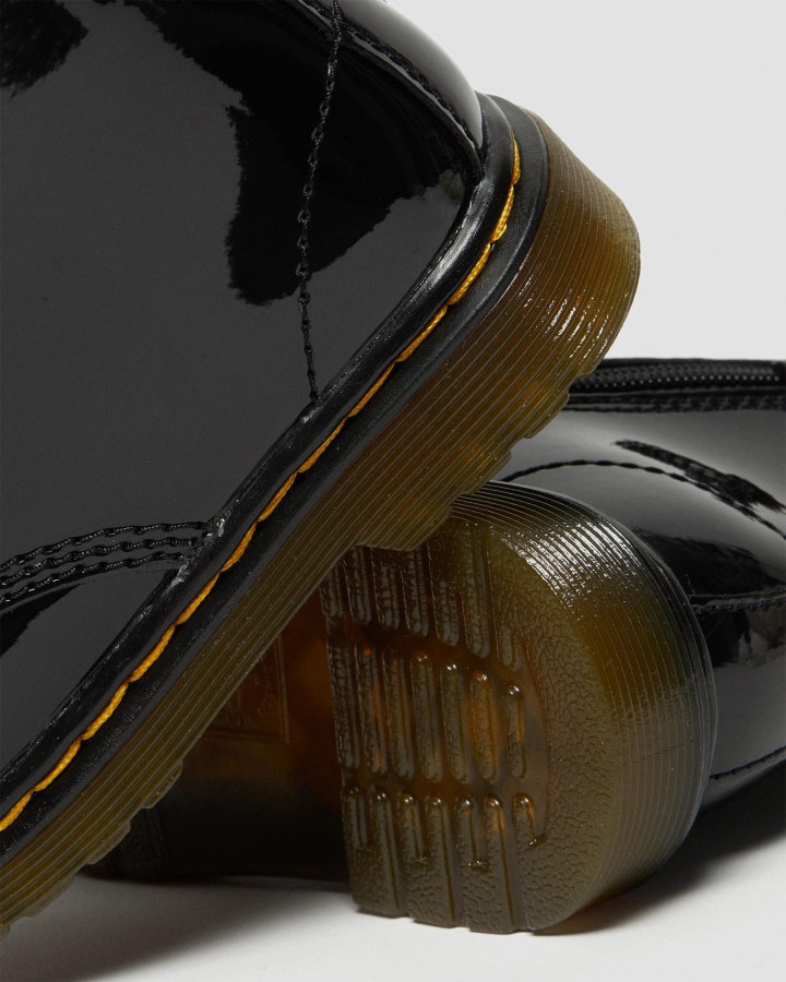 Lampa Neagra Lacuita Dr.martens Romania Copil Mic 1460 Cizme Lacuite Cu Siret