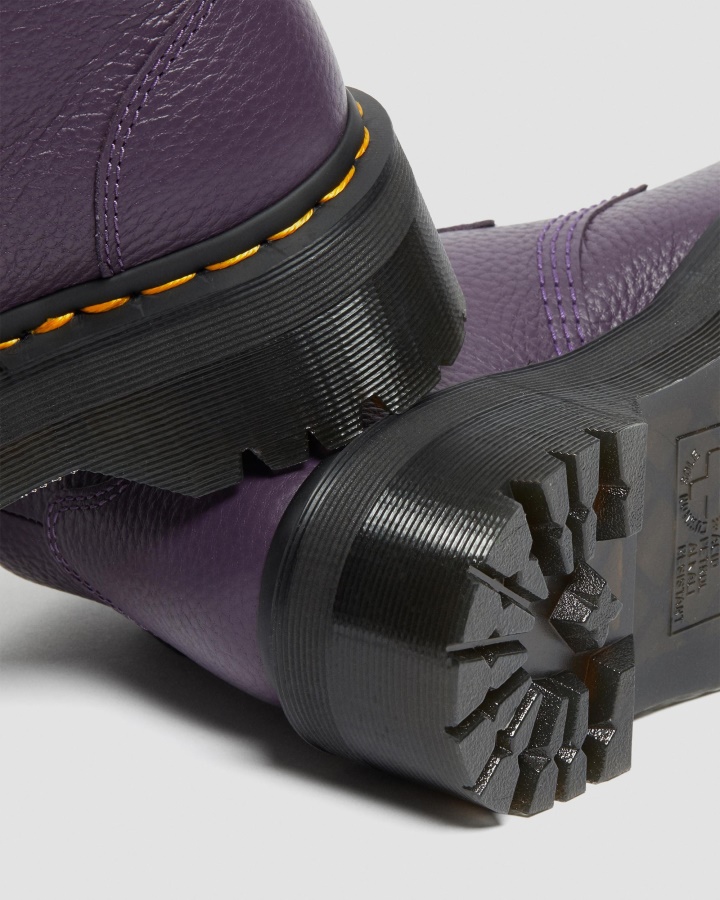 Dr.martens Romania Ghete Cu Platforma Din Piele Nappa Frezata Coacaze Negre Devon Heart