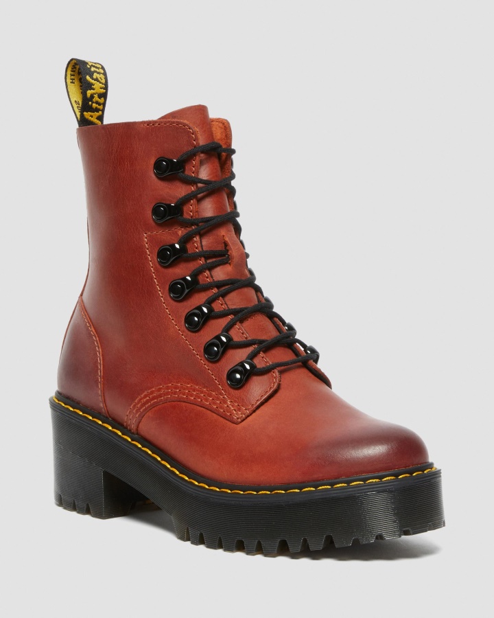 Leona Wyoming Cizme Din Piele Cu Toc Cu Platformă Din Cărămidă Lustruită Wyoming Dr.martens Romania