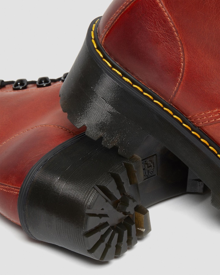 Leona Wyoming Cizme Din Piele Cu Toc Cu Platformă Din Cărămidă Lustruită Wyoming Dr.martens Romania