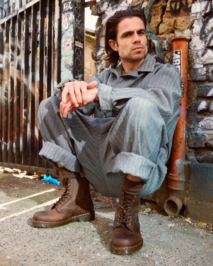 Cizme Maro Din Piele Cal Nebun Dr.martens Romania 1460 Crazy Horse Cu Siret