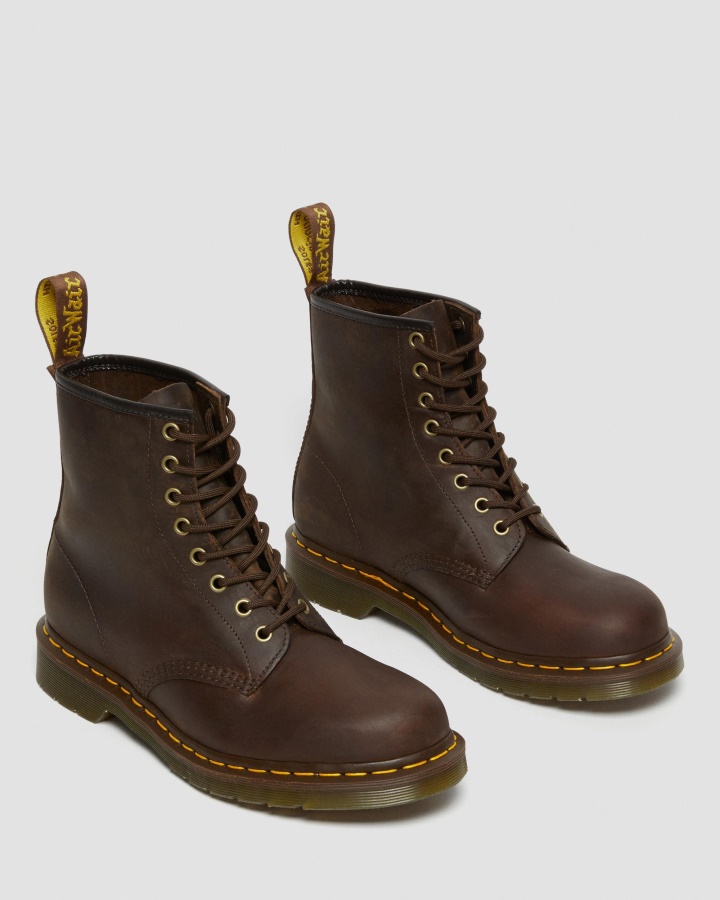 Cizme Maro Din Piele Cal Nebun Dr.martens Romania 1460 Crazy Horse Cu Siret
