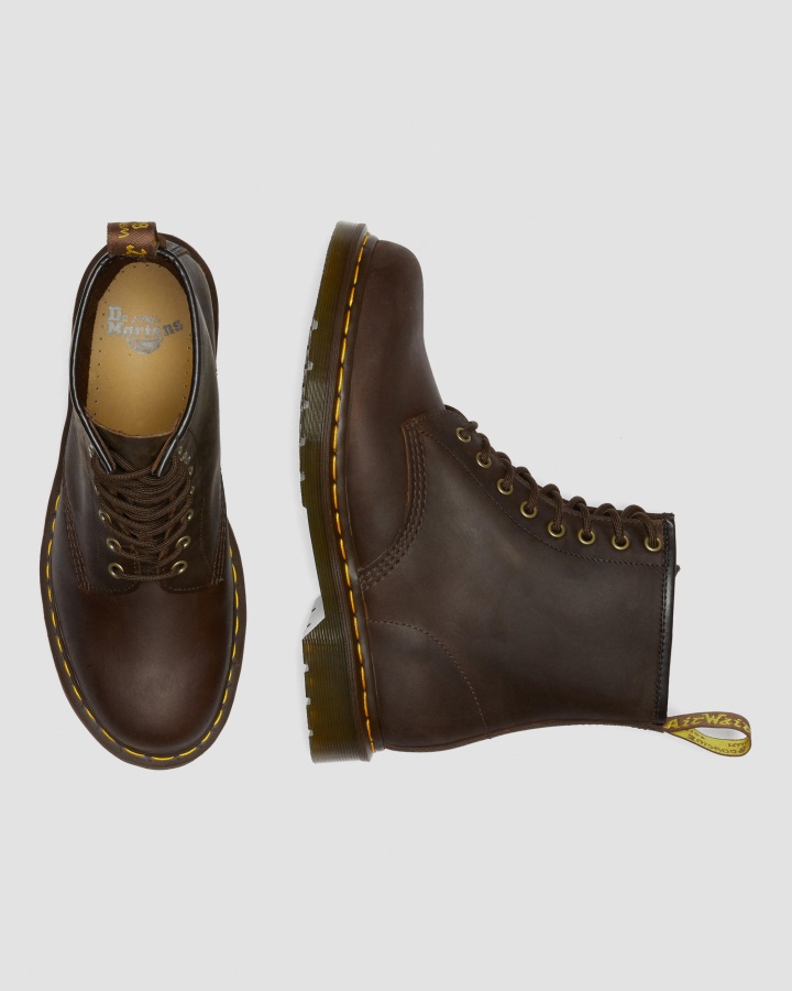 Cizme Maro Din Piele Cal Nebun Dr.martens Romania 1460 Crazy Horse Cu Siret