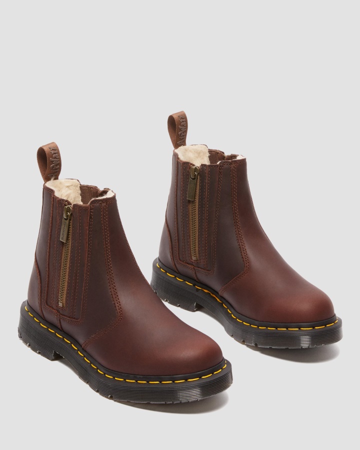 Cizme Chelsea Dm's Wintergrip Cu Fermoar Dr.martens Romania 2976 Maro