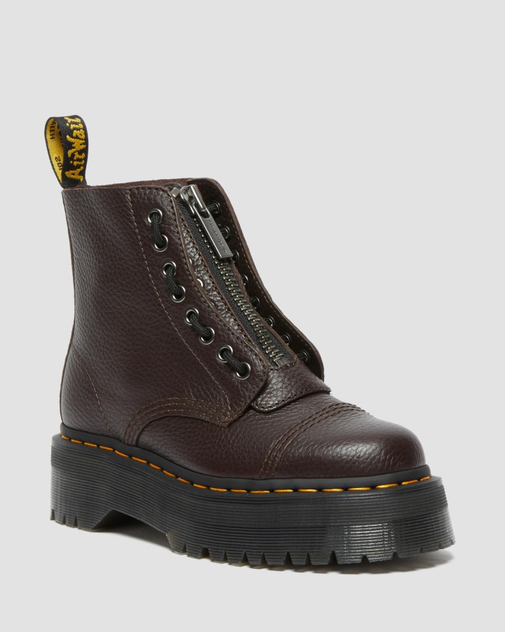 Cizme Cu Platforma Din Piele Nappa Frezata Sinclair Burgundy Piele Nappa Frezata Dr.martens Romania