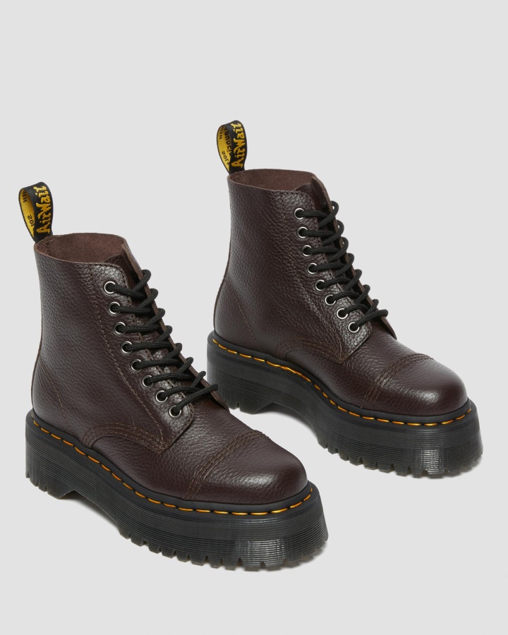 Cizme Cu Platforma Din Piele Nappa Frezata Sinclair Burgundy Piele Nappa Frezata Dr.martens Romania