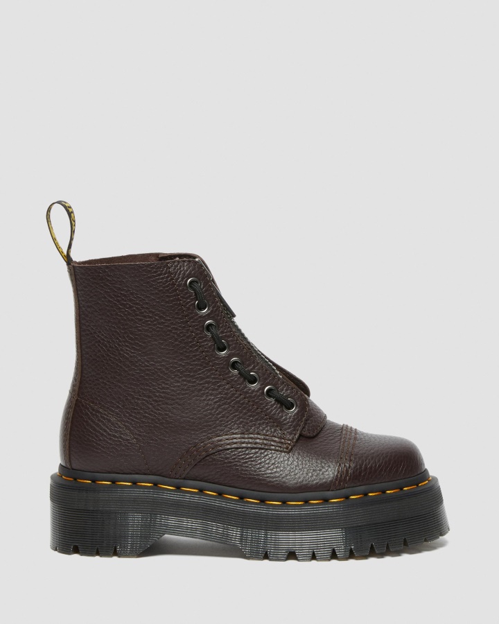 Cizme Cu Platforma Din Piele Nappa Frezata Sinclair Burgundy Piele Nappa Frezata Dr.martens Romania