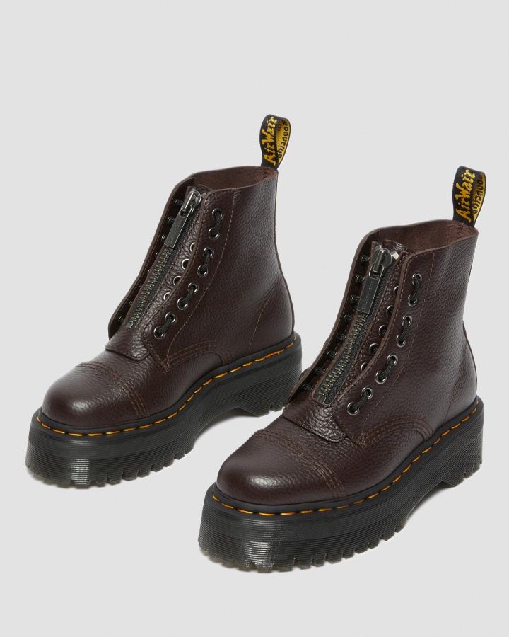 Cizme Cu Platforma Din Piele Nappa Frezata Sinclair Burgundy Piele Nappa Frezata Dr.martens Romania
