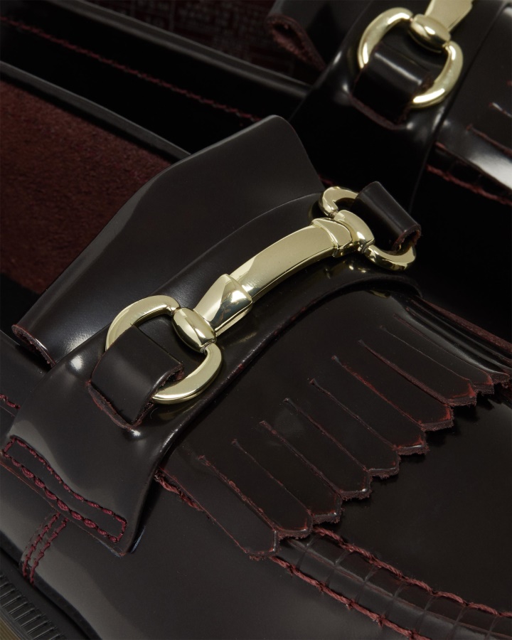 Roșu Vișiniu Din Piele Arcadia Dr.martens Romania Adrian Snaffle Mocasini Neted Din Piele Netedă Culturie