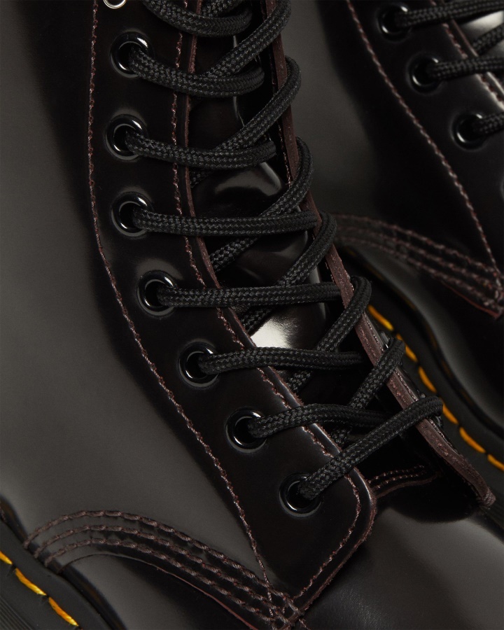 1460 Cizme Damă Piele Arcadia Cu șireturi Roșu Vișini Din Piele Arcadia Dr.martens Romania