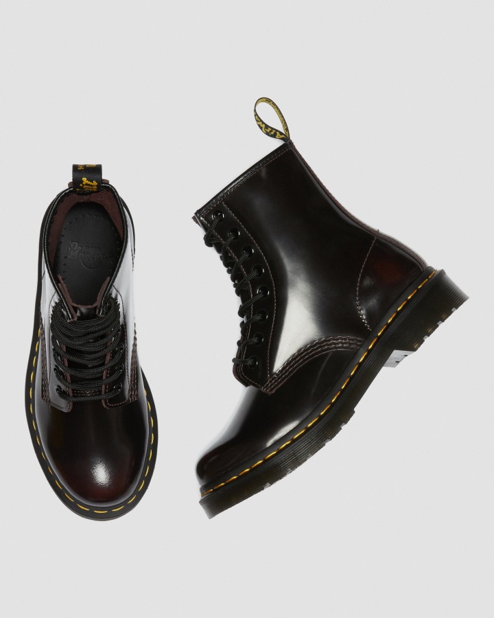 1460 Cizme Damă Piele Arcadia Cu șireturi Roșu Vișini Din Piele Arcadia Dr.martens Romania