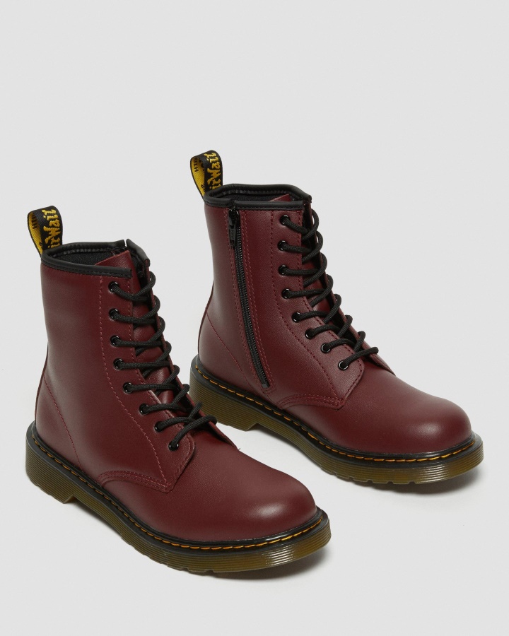 Tineret 1460 Softy T Cizme Din Piele Cu Siret Dr.martens Romania Cherry Red Softy T