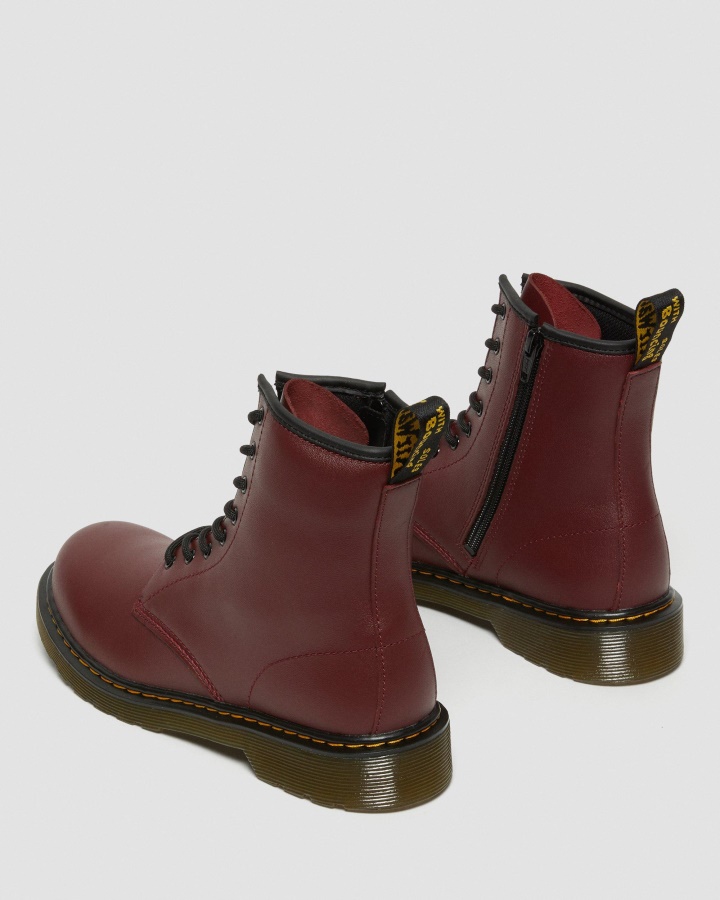 Tineret 1460 Softy T Cizme Din Piele Cu Siret Dr.martens Romania Cherry Red Softy T