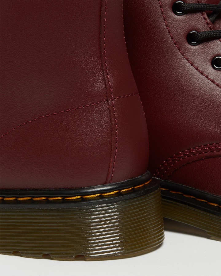 Tineret 1460 Softy T Cizme Din Piele Cu Siret Dr.martens Romania Cherry Red Softy T