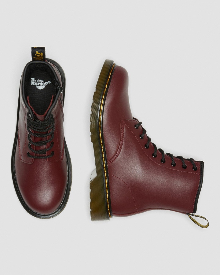 Tineret 1460 Softy T Cizme Din Piele Cu Siret Dr.martens Romania Cherry Red Softy T