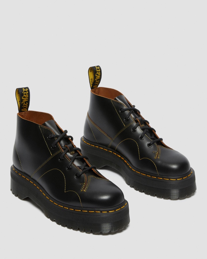 Dr.martens Romania Cizme Nere Vintage Netede Cu Platforma Biserica Maimuta