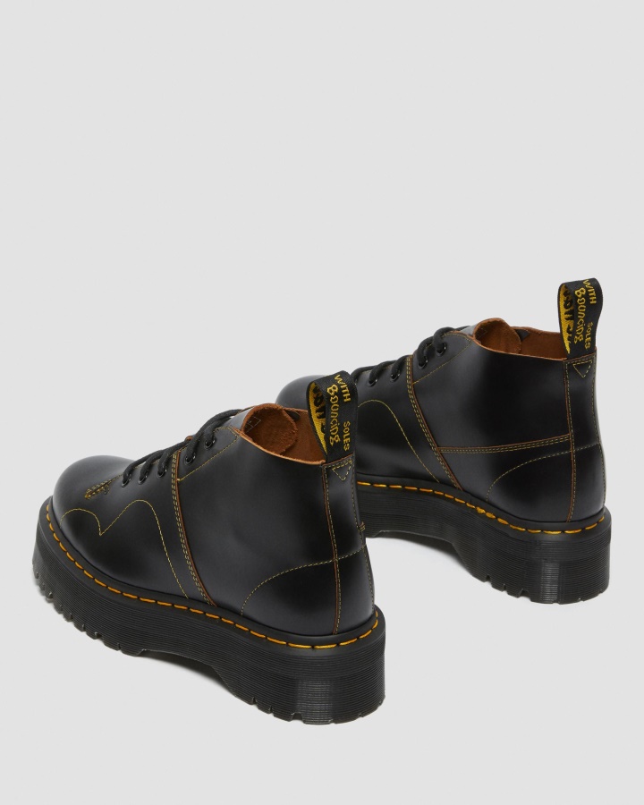 Dr.martens Romania Cizme Nere Vintage Netede Cu Platforma Biserica Maimuta