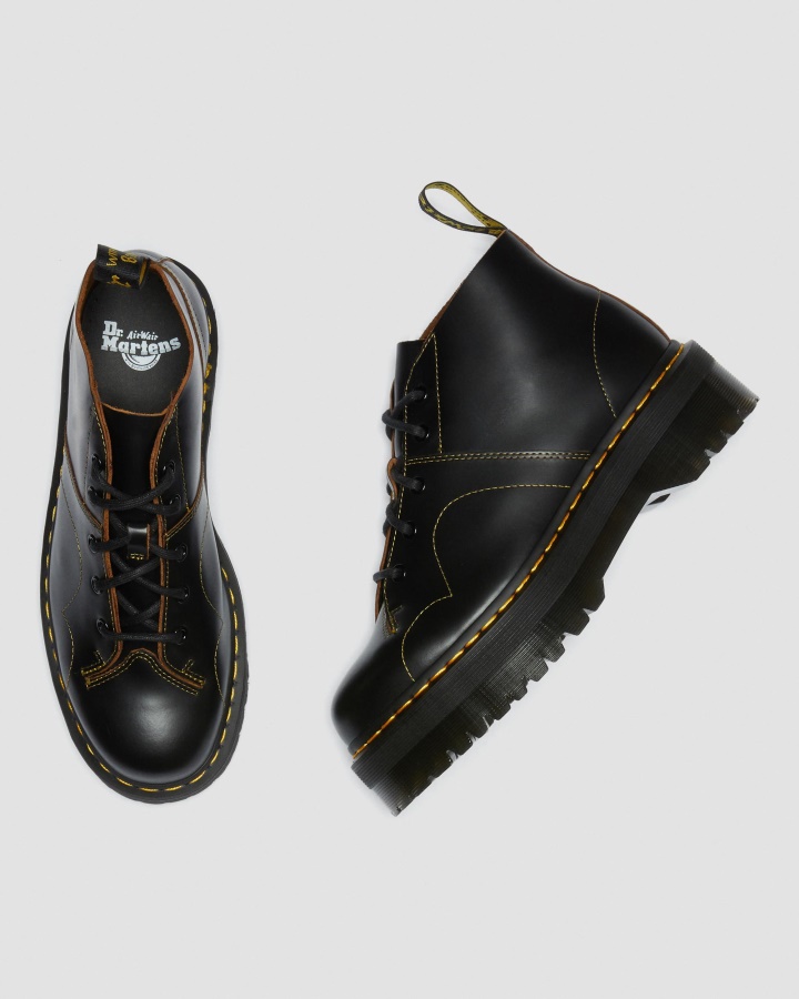 Dr.martens Romania Cizme Nere Vintage Netede Cu Platforma Biserica Maimuta