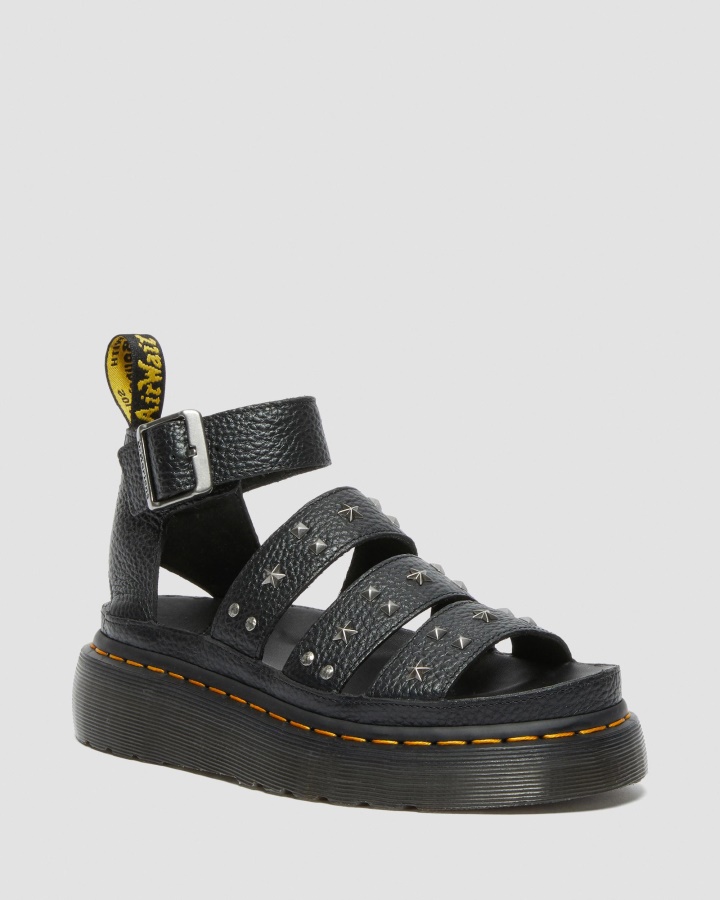 Sandale Cu Curea Cu Platforma Nappa Frezata Clarissa Dr.martens Romania Piele Nappa Frezata Neagra