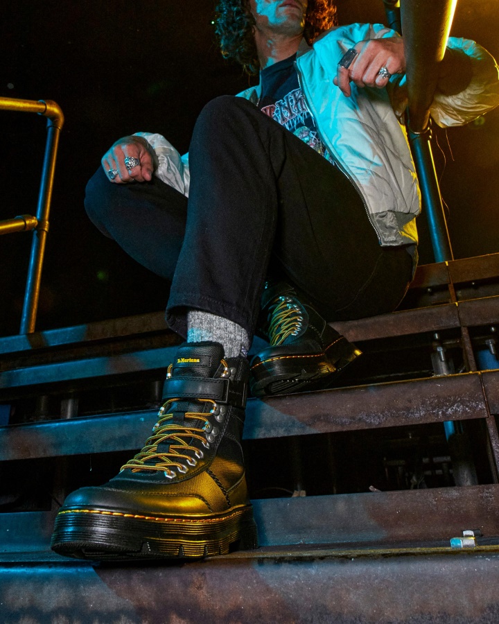 Dr.martens Romania Black Combs Tech Cizme Casual Captusite Cu Blana Artificiala