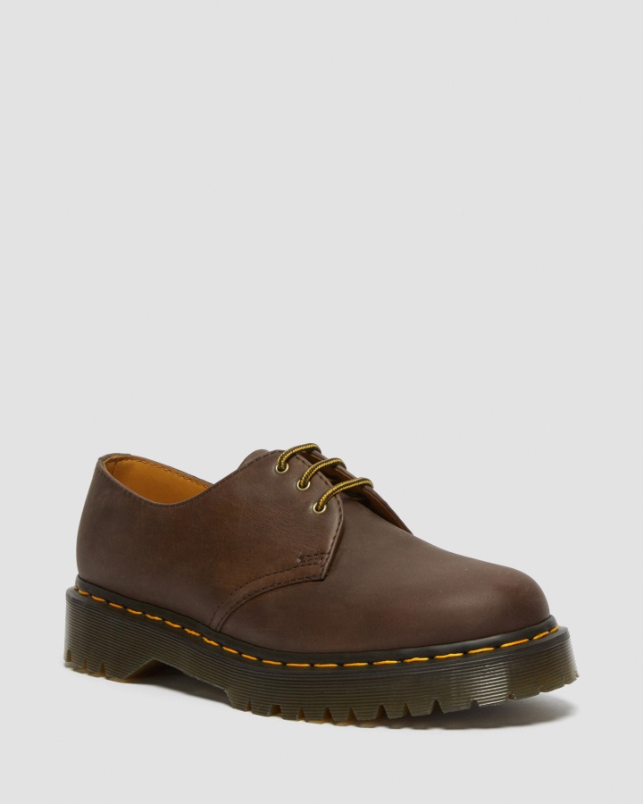 Maro închis Piele Cal Nebun Dr.martens Romania 1461 Bex Pantofi Oxford Din Piele Cal Nebun