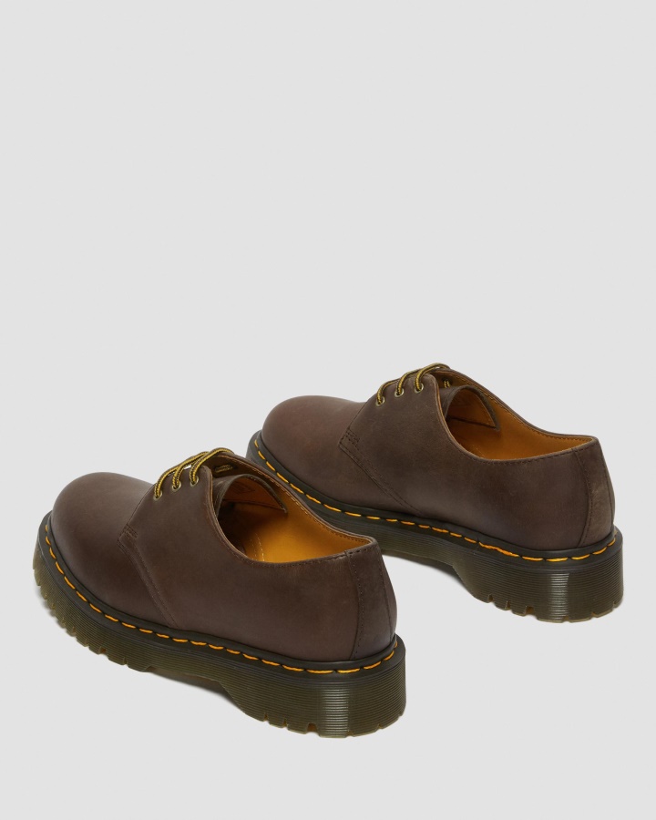 Maro închis Piele Cal Nebun Dr.martens Romania 1461 Bex Pantofi Oxford Din Piele Cal Nebun