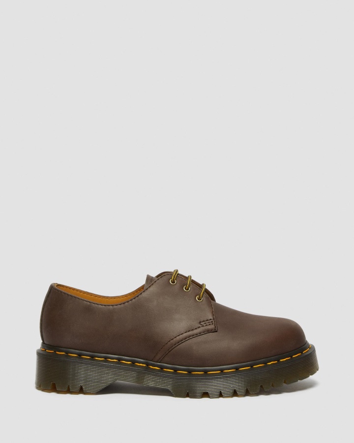 Maro închis Piele Cal Nebun Dr.martens Romania 1461 Bex Pantofi Oxford Din Piele Cal Nebun