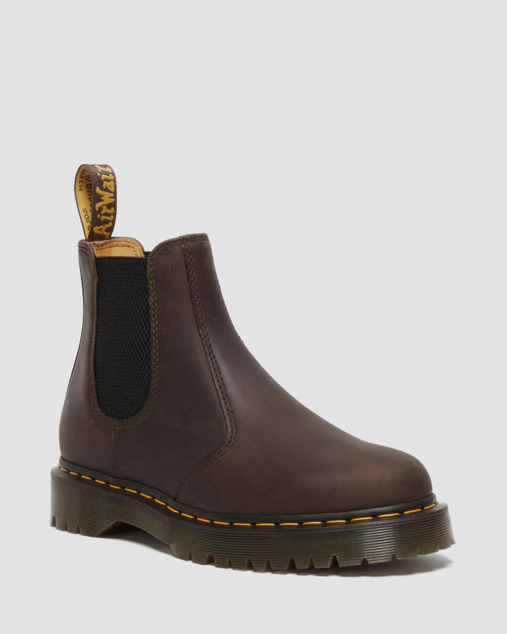 Dr.martens Romania Maro Inchis Piele Cal Nebun 2976 Cizme Chelsea Bex Crazy Horse