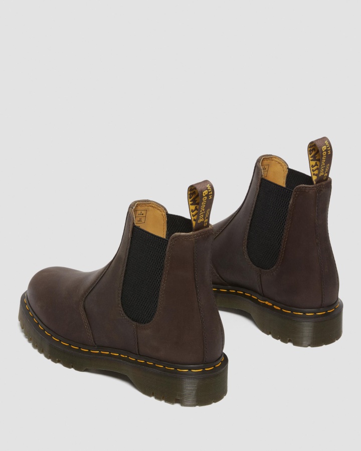 Dr.martens Romania Maro Inchis Piele Cal Nebun 2976 Cizme Chelsea Bex Crazy Horse